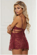 Two Piece Lace Babydoll and G-String Set
