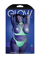 Double Take Open Cup Bra and Thong Curvy Size