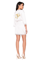 Silky Satin Charmeuse Robe with Attached Belt