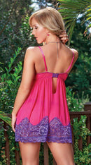 Sheer Passion Baby Doll & Split Crotch Thong Set