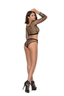 Fence Net Top With Zip Front and Matching Booty Shorts