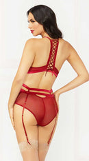 Applique & Mesh Bra Set - ElegantStripper