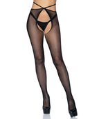 Micro Net Strappy Crotchless Tights