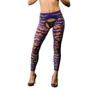 Full Design Mesh Crotchless Leggings & Top in Violet