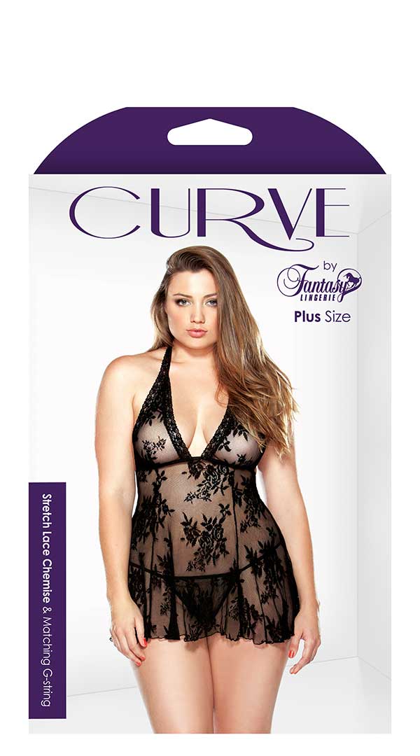 Curve Stretch Lace Chemise & Matching G String