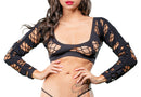 Wild Design Mesh Crotchless Leggings & Top in Black