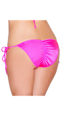 Hot Pink Tie Side Bikini Bottom with Pucker Back Detail