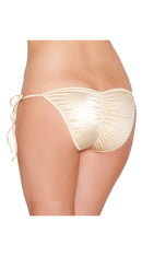 Nude Tie Side Bikini Bottom with Pucker Back Detail