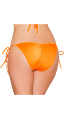 Orange Tie Side Bikini Bottom with Pucker Back Detail