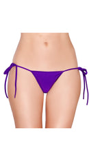 Purple Tie Side Bikini Bottom with Pucker Back Detail