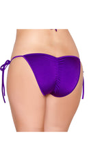 Purple Tie Side Bikini Bottom with Pucker Back Detail