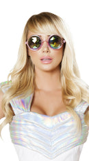 Pink Glasses with Iridescent Lens