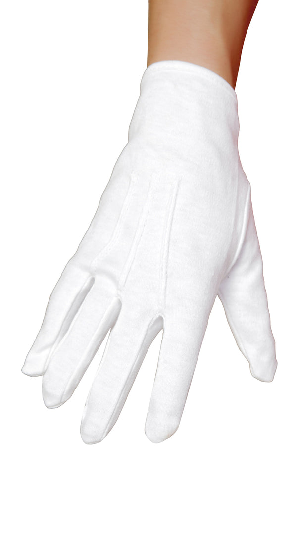 White Wrist Length Gloves
