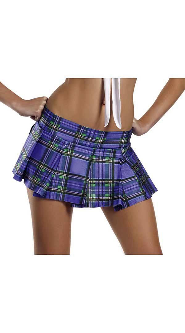 Plum Pleated School Girl Skirt