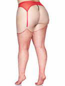 Rhinestone Fishnet Stockings Curvy Size