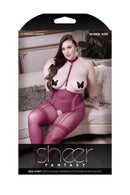 Bad Habit Crotchless Harness Stockings and Pasties Set Curvy Size