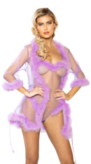 One Piece Sheer Marabou Robe