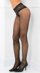 Lace Top Fishnet Pantyhose