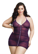 Chemise with Shirring Details and G-String