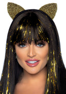 Glitter Cat Ear Headband Gold