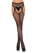 Fishnet Suspender Hose With Scalloped Trim
