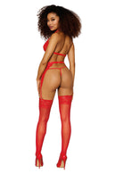 Lace Garter Slip with Side Garters and G-String Set