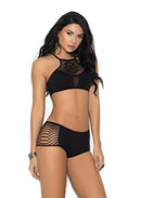 Opaque Bralette and Booty Shorts With Cut Out Detailing