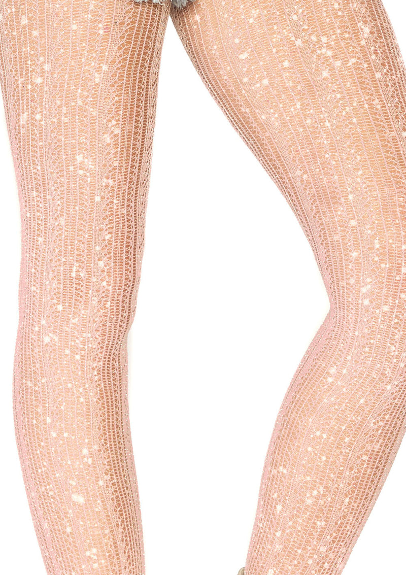 Spandex Crotched Stripe Lurex Shimmer Tights