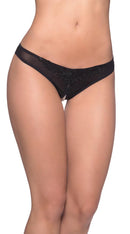 Crotchless Thong With Pearls