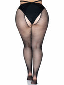 Micro Net Strappy Crotchless Tights Curvy Size