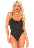 Shimmer Lurex Opaque Thong Back Bodysuit