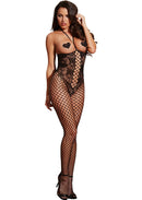 Open Cup Bodystocking in Black