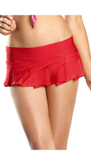 Red Pleated Mini Skirt