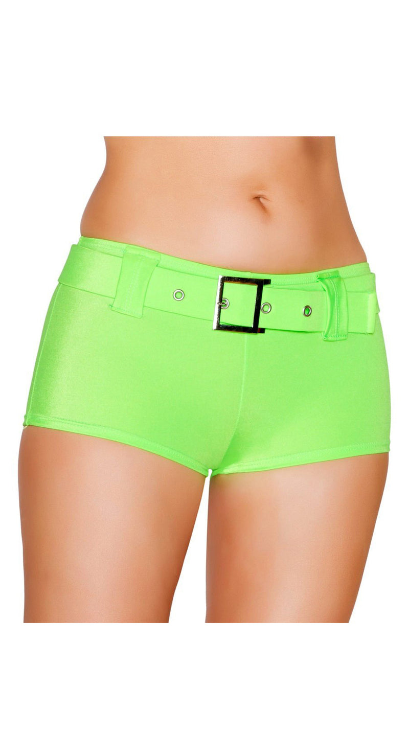 Lime Belted Shorts