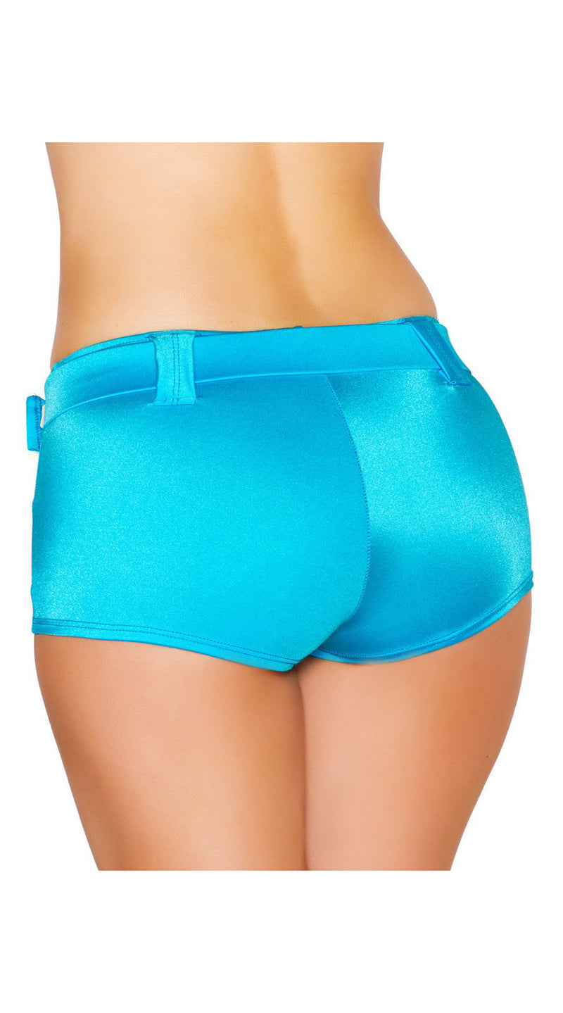 Turquoise Belted Shorts