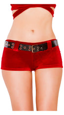 Velvet Shorts with Belt