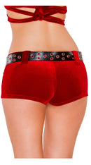 Velvet Shorts with Belt