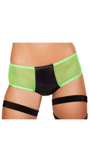 Two Tone Shorts with Sheer Detail