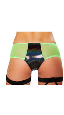 Two Tone Shorts with Sheer Detail