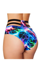 High-Waisted Strapped Shorts Electric