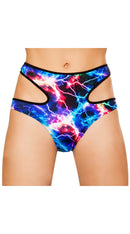 Cutout High-Waisted Printed Shorts