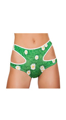 Cutout High-Waisted Printed Shorts