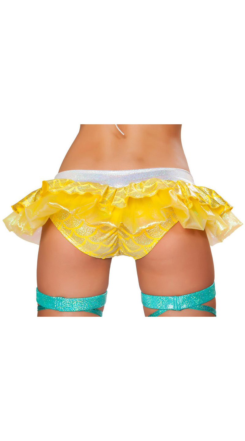 Mermaid Shorts with Attached Iridescent Skirt