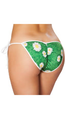 Printed Tie Side Pucker Back Bikini Bottom