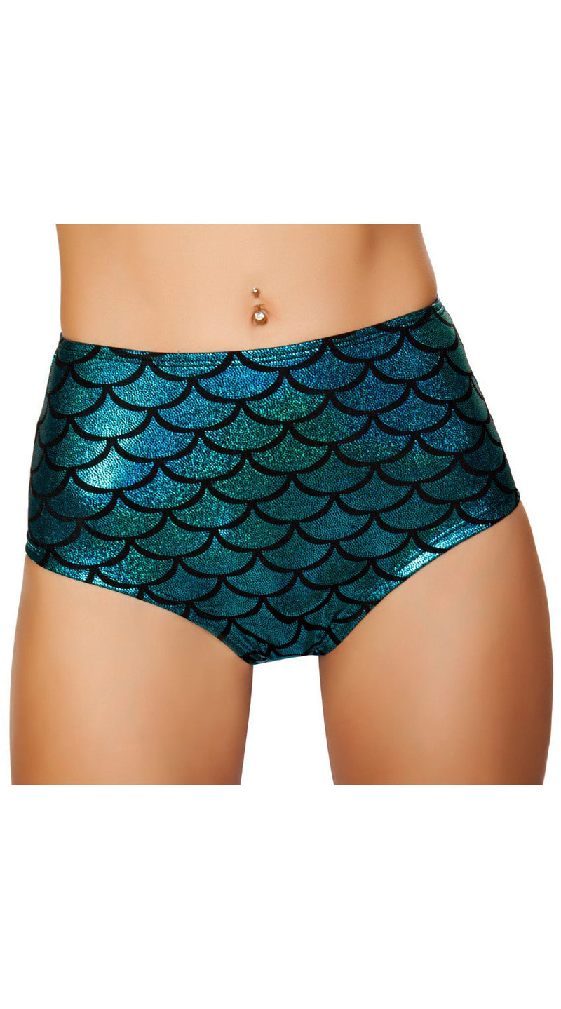 High-Waisted Pucker Back Mermaid Shorts