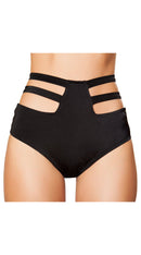 Solid High-Waisted Strapped Shorts