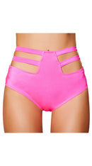 Solid High-Waisted Strapped Shorts