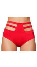 Solid High-Waisted Strapped Shorts