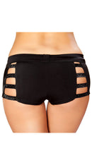 Shorts with Shiny Straps and Button Front Detail