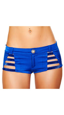 Shorts with Shiny Straps and Button Front Detail
